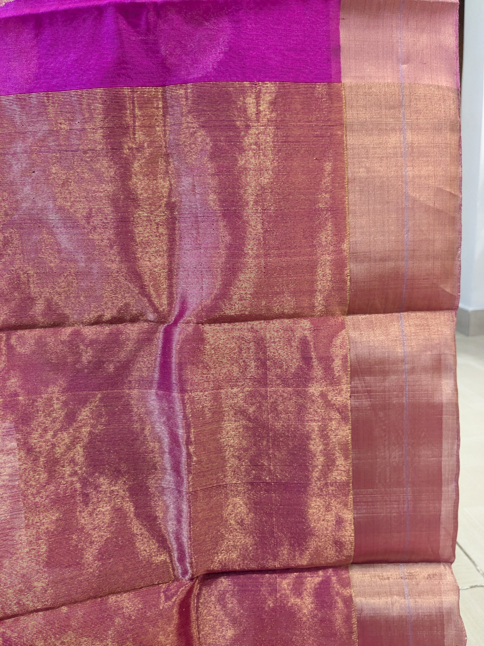 100% Pure Silk Pink Chanderi Saree