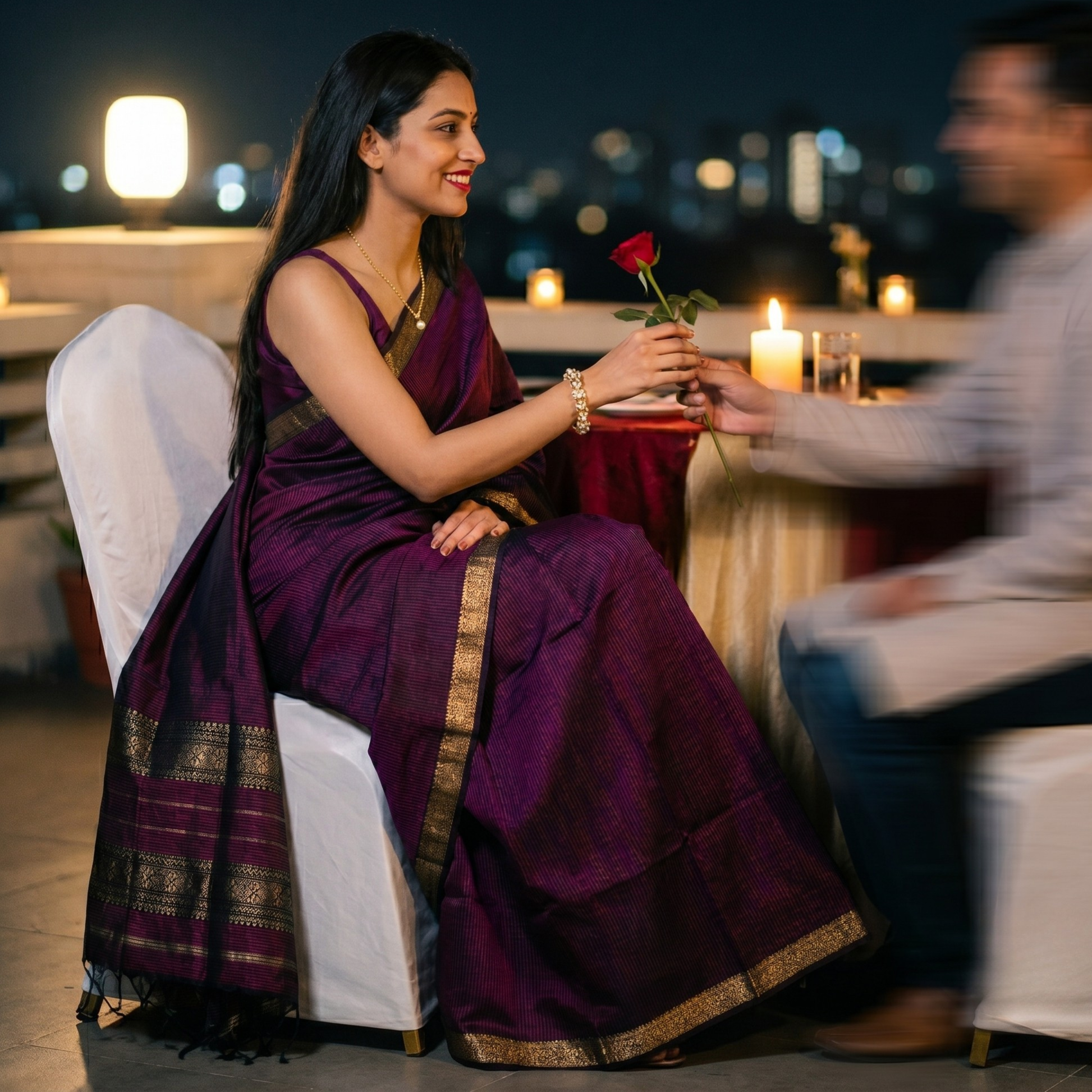 Garbh Reshmi Red and Black Maheshwari Saree