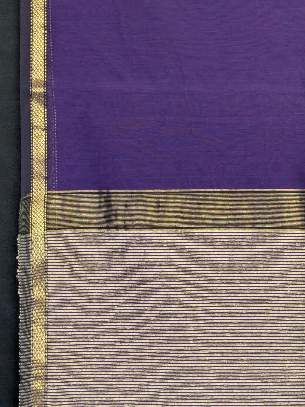 Purple Maheshwari Handloom Saree with Kosa Silk Pallu & Running Blouse