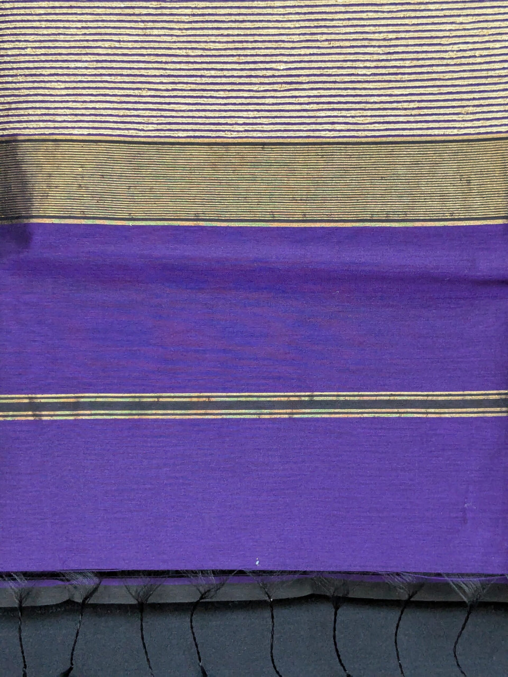 Purple Maheshwari Handloom Saree with Kosa Silk Pallu & Running Blouse