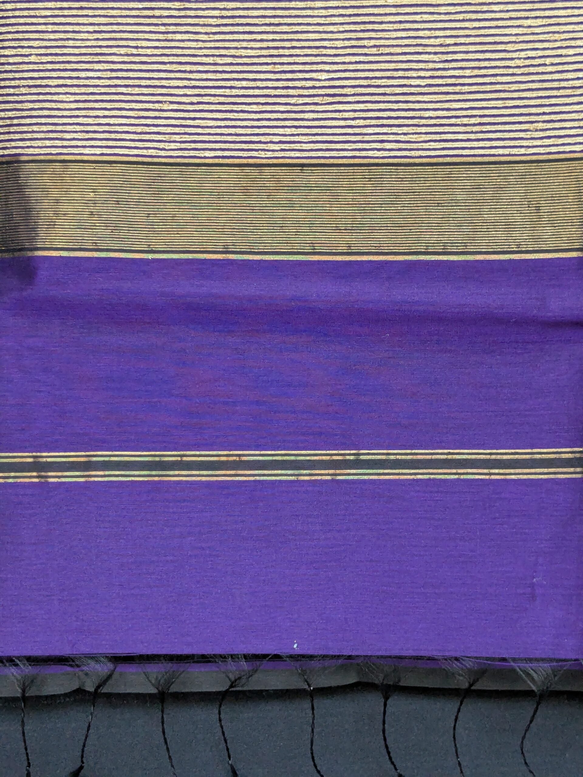 Purple Maheshwari Handloom Saree with Kosa Silk Pallu & Running Blouse