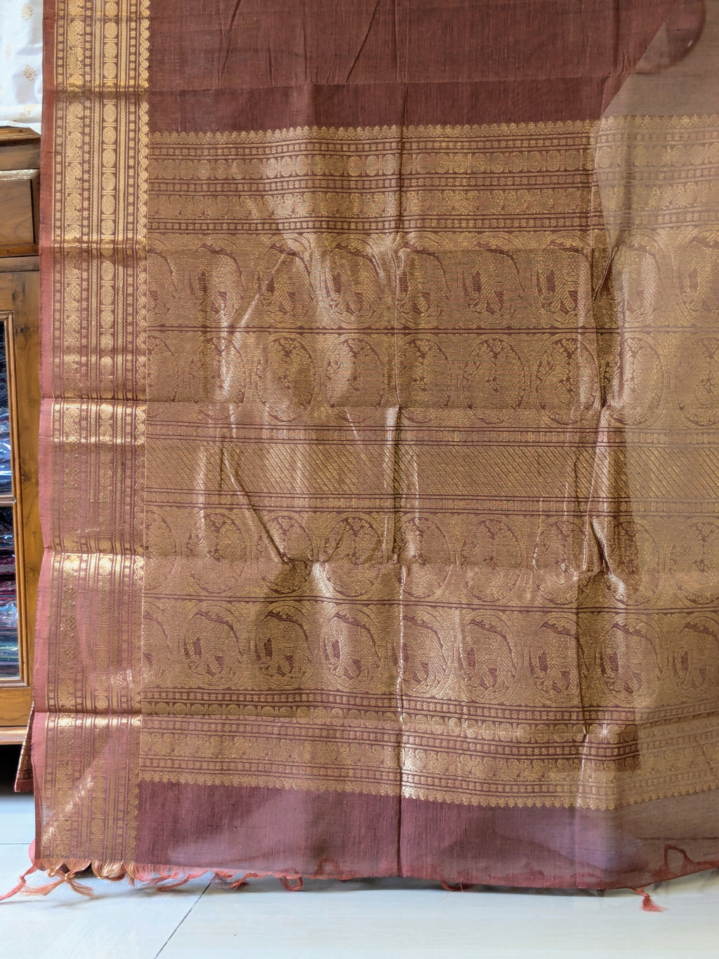 Cotton Brown Kanjivaram Saree