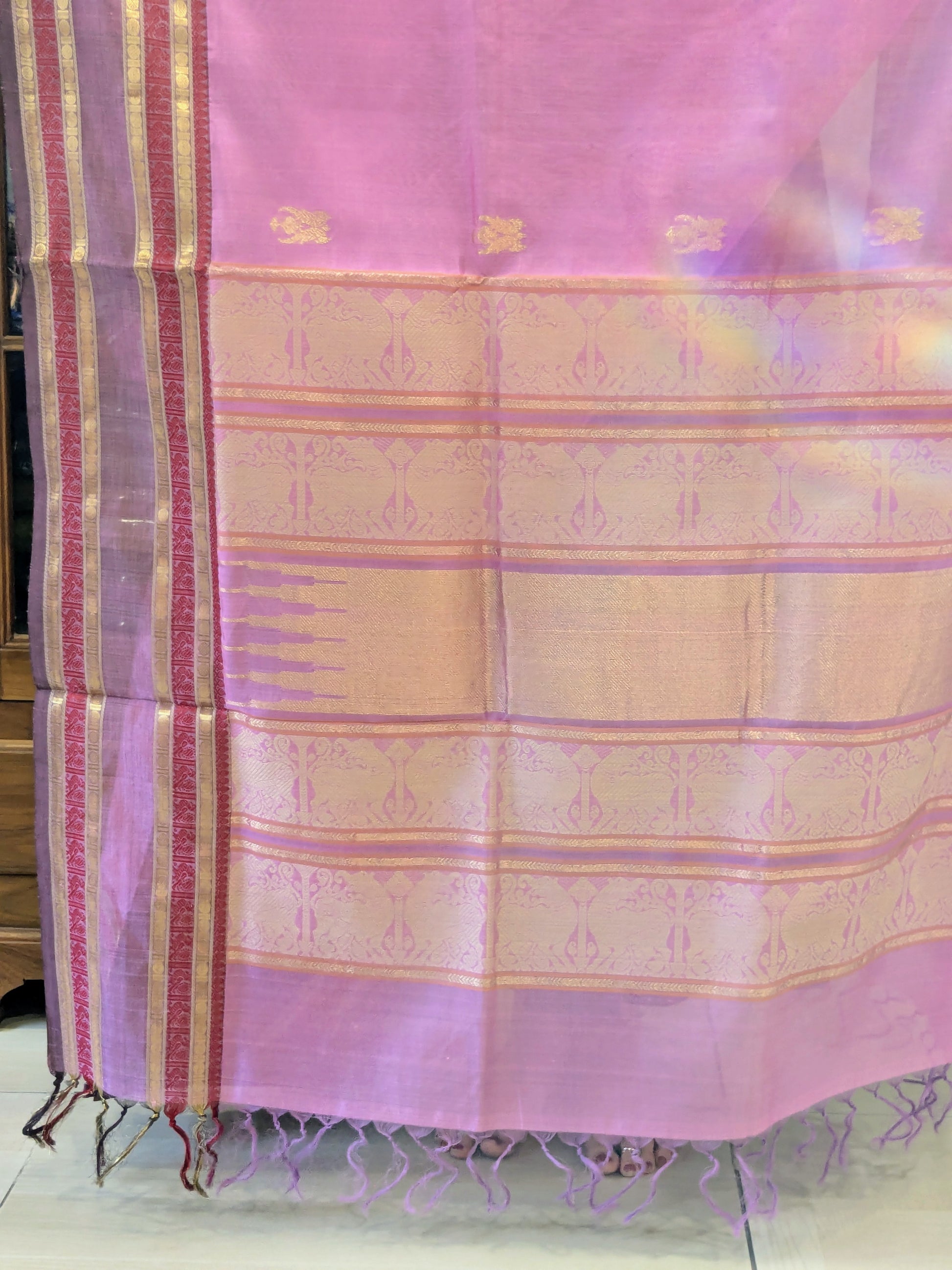 Pink Silk Cotton Traditional Kanjivaram Saree