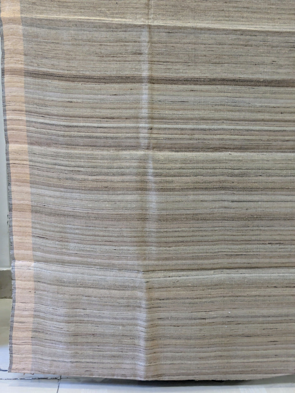 Black Raw Silk Handloom Saree with Beige Pallu