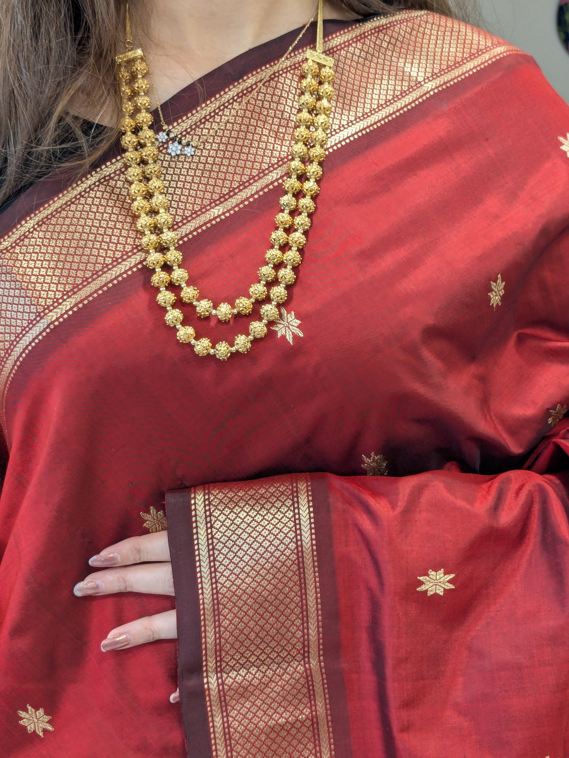 Red Pure Silk Paithani Saree with Intricate Asawali Pallu