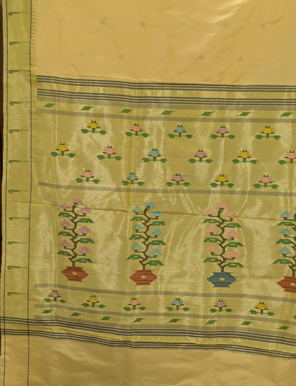 Lemon Yellow Pure Silk Paithani Saree with Muniya Border & Asawali Pallu