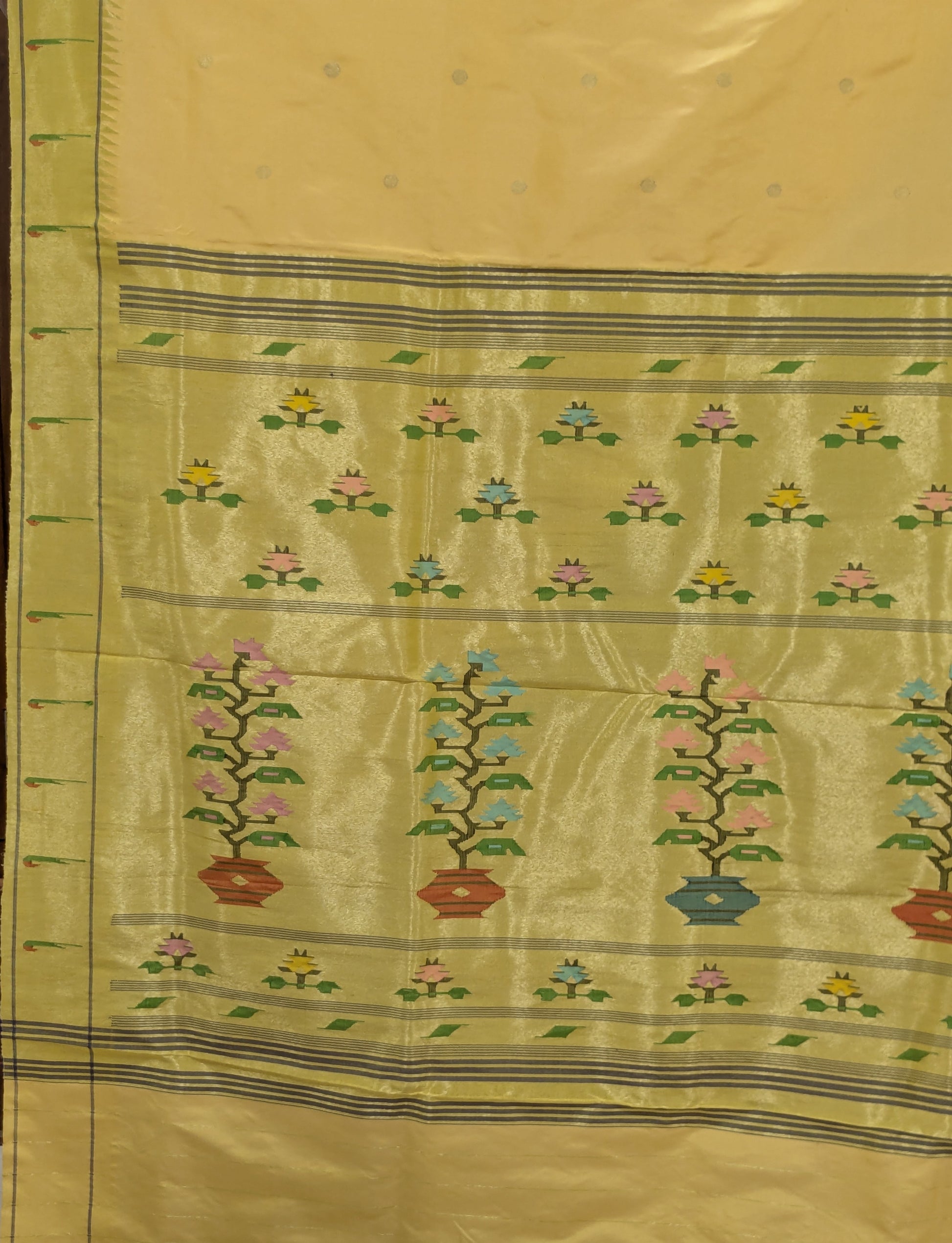 Lemon Yellow Pure Silk Paithani Saree with Muniya Border & Asawali Pallu