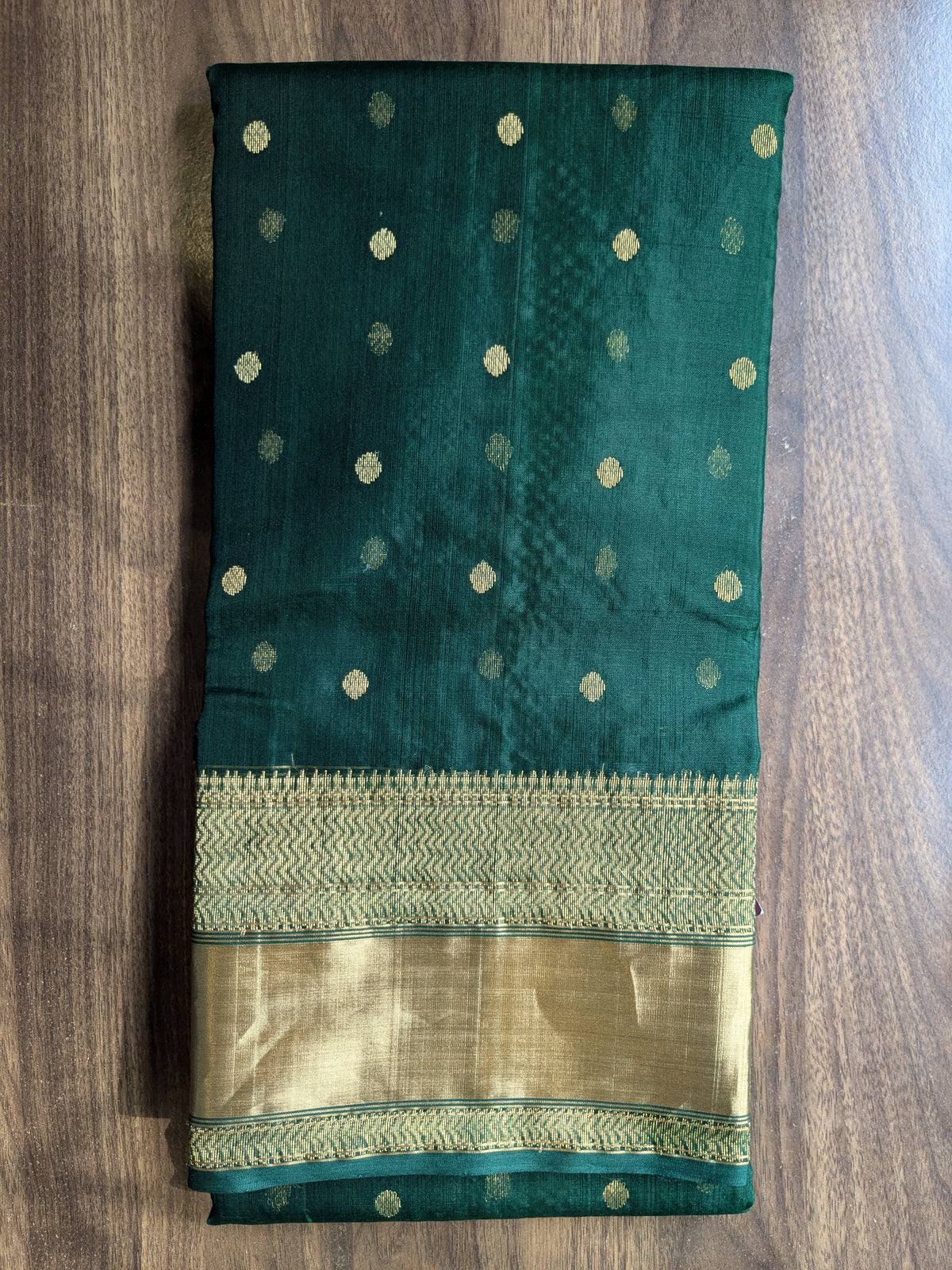 Handloom Green Pure Silk Chanderi Saree with Zari Pallu