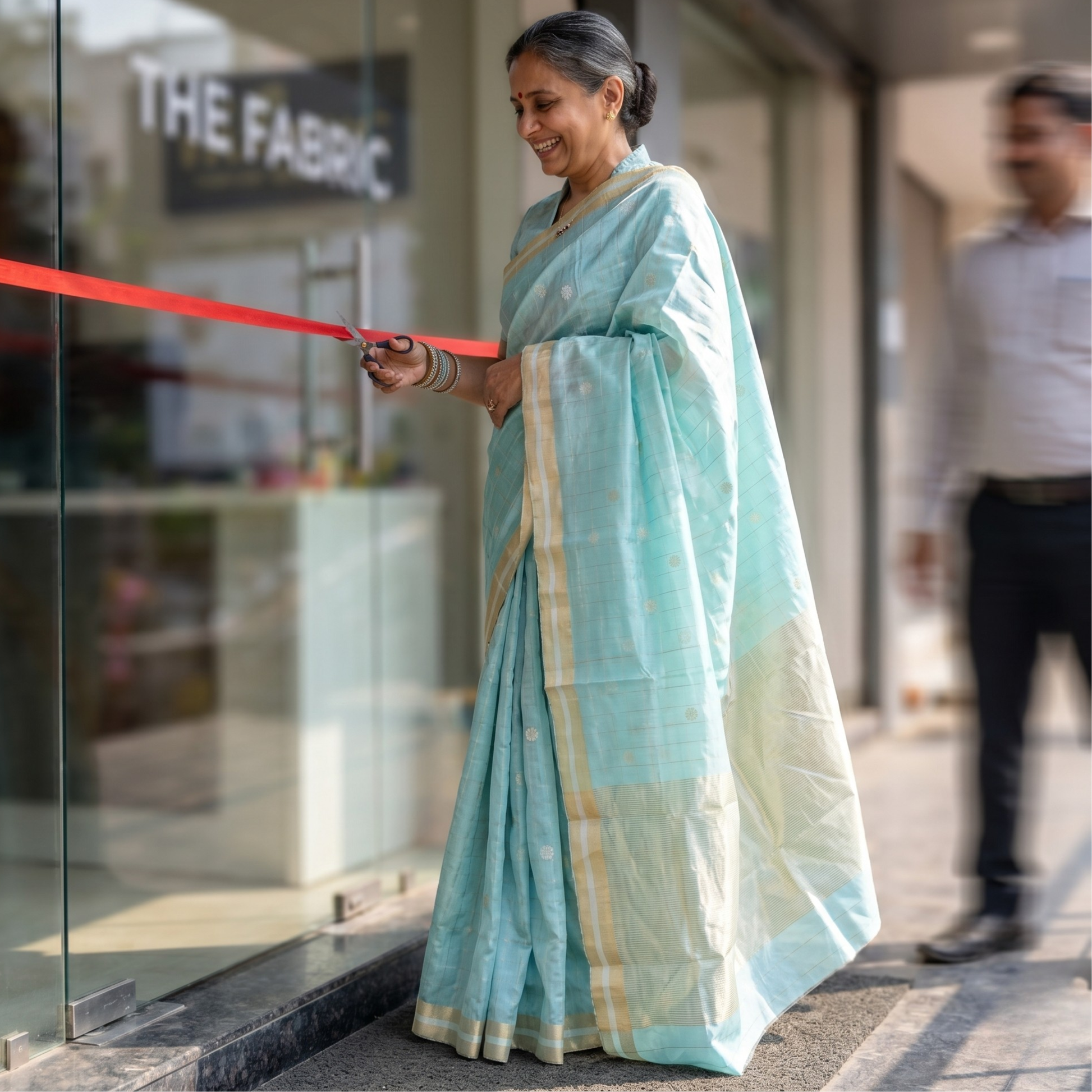 Handloom Chanderi Silk Mint Green Saree