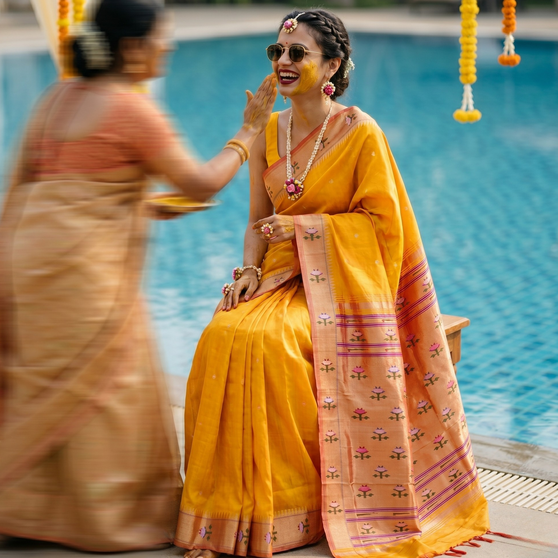 Mango Yellow Pure Silk Paithani Saree with Asawali Pallu