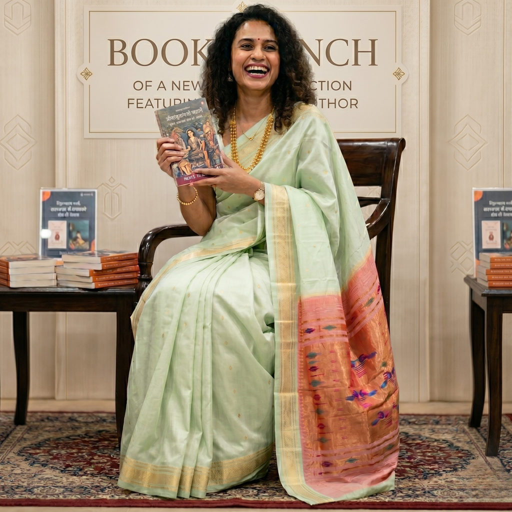 Pista Green Pure Silk Paithani Saree with 14 Peacock Double Padar Pallu