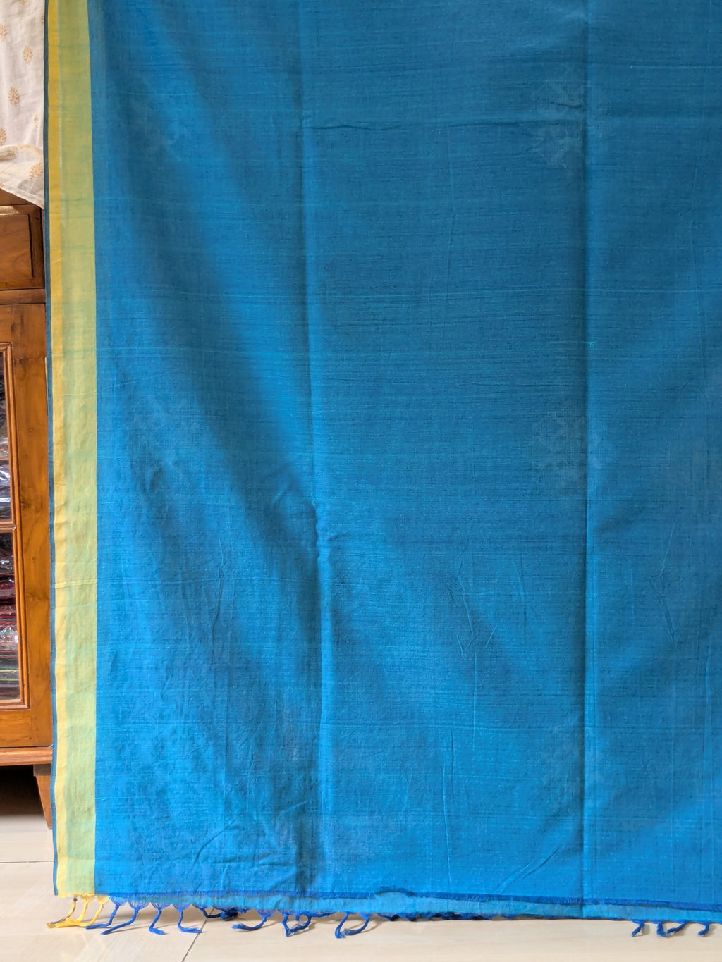 Bawan Buti Blue Cotton Saree