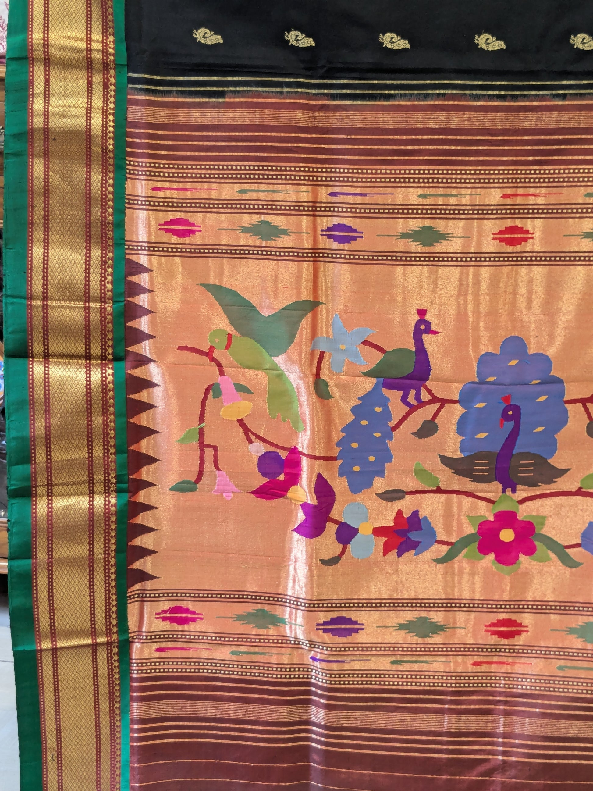 Pure Silk Black Paithani Saree