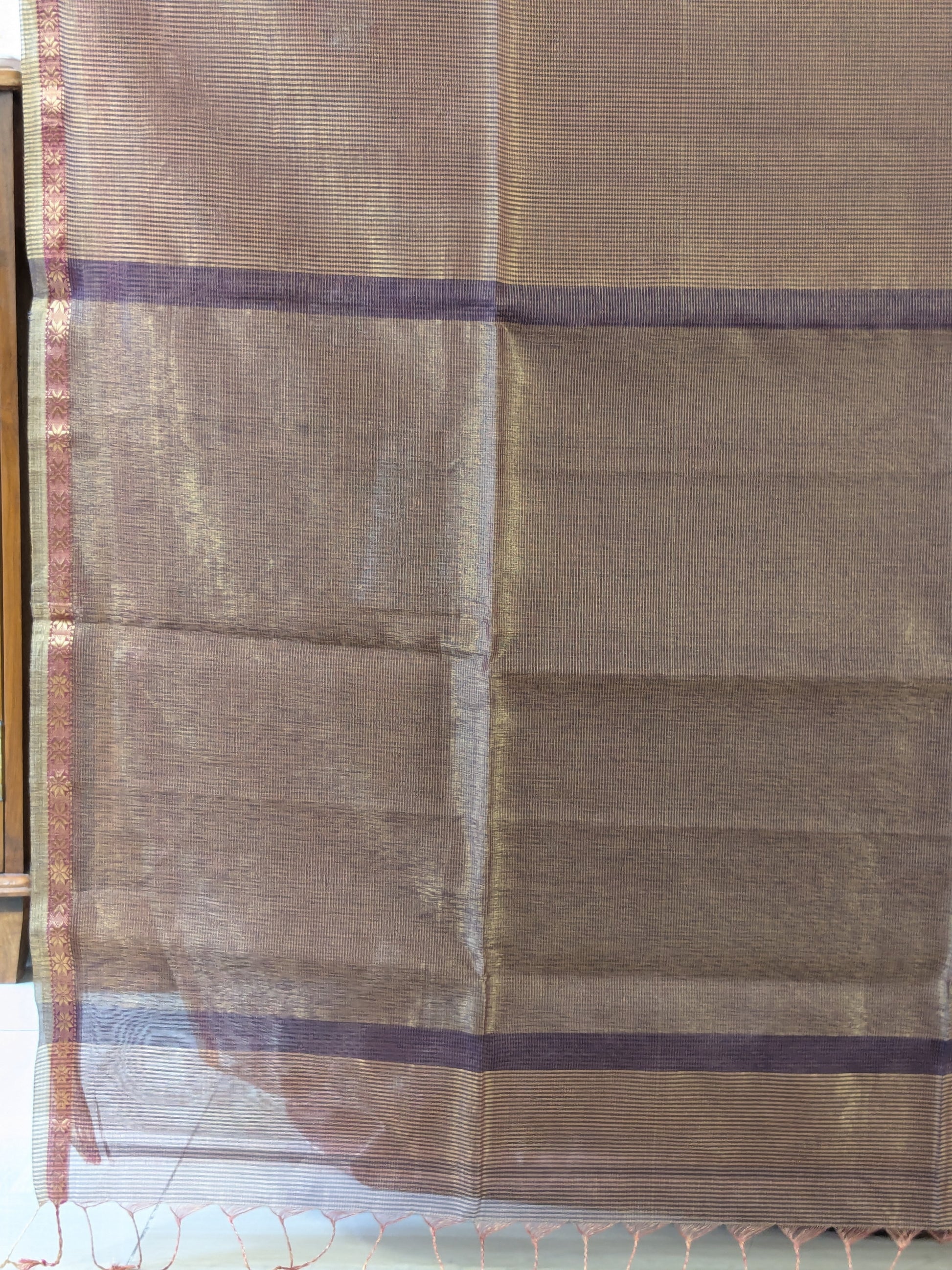 Maheshwari Black Tissue Silk Saree