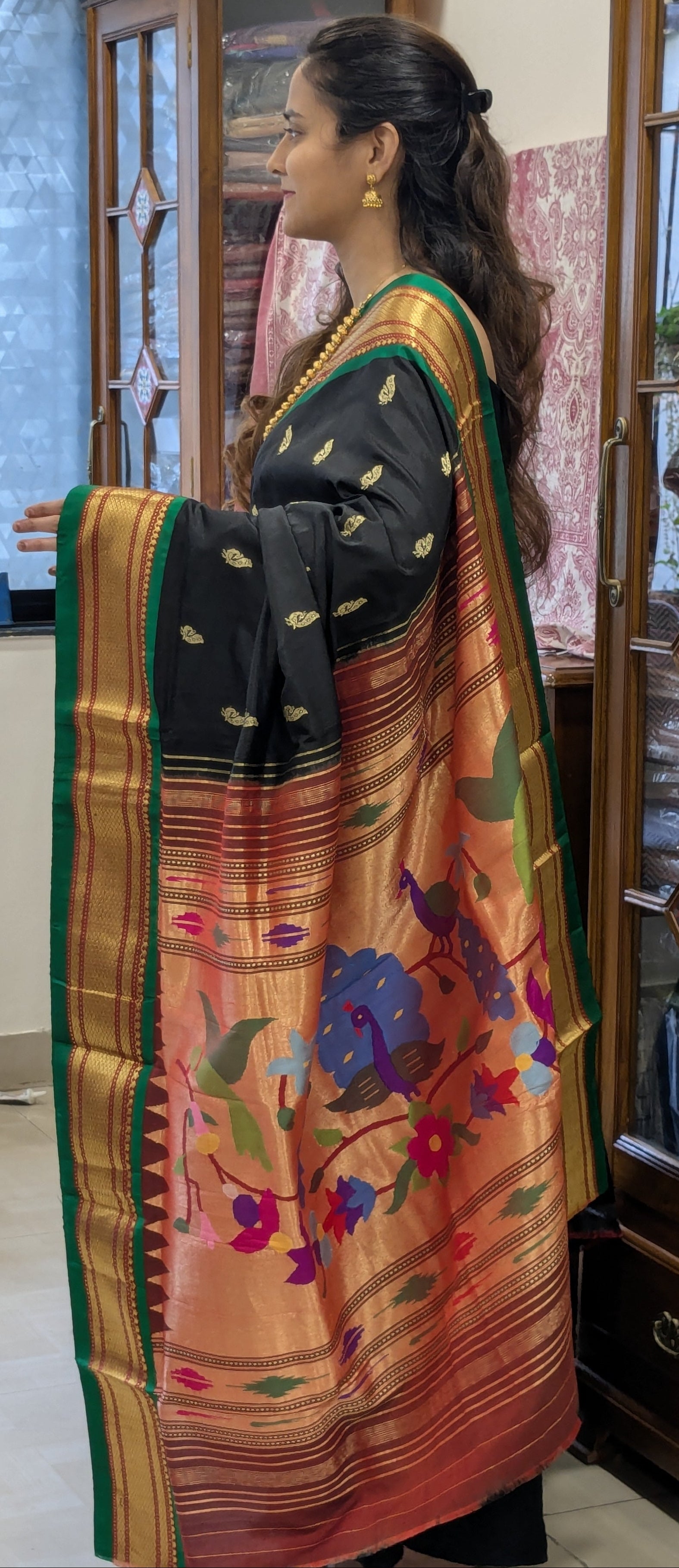 Pure Silk Black Paithani Saree