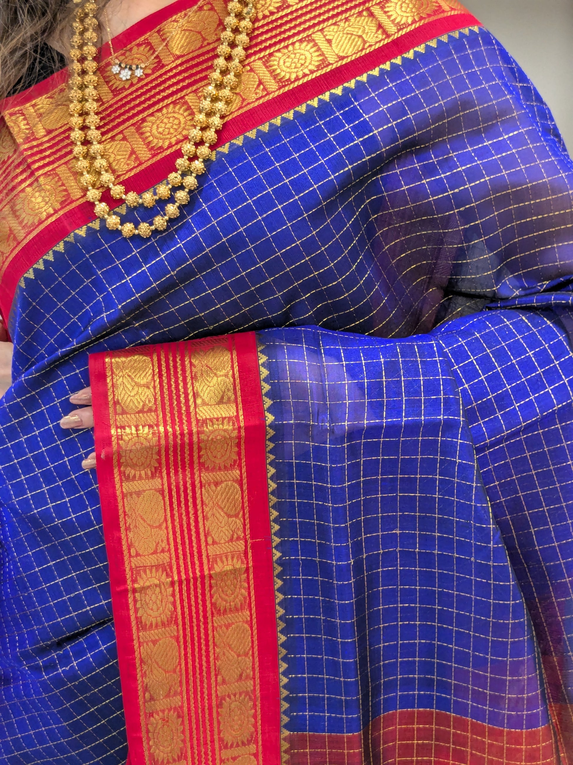 blue kanjivaram saree
