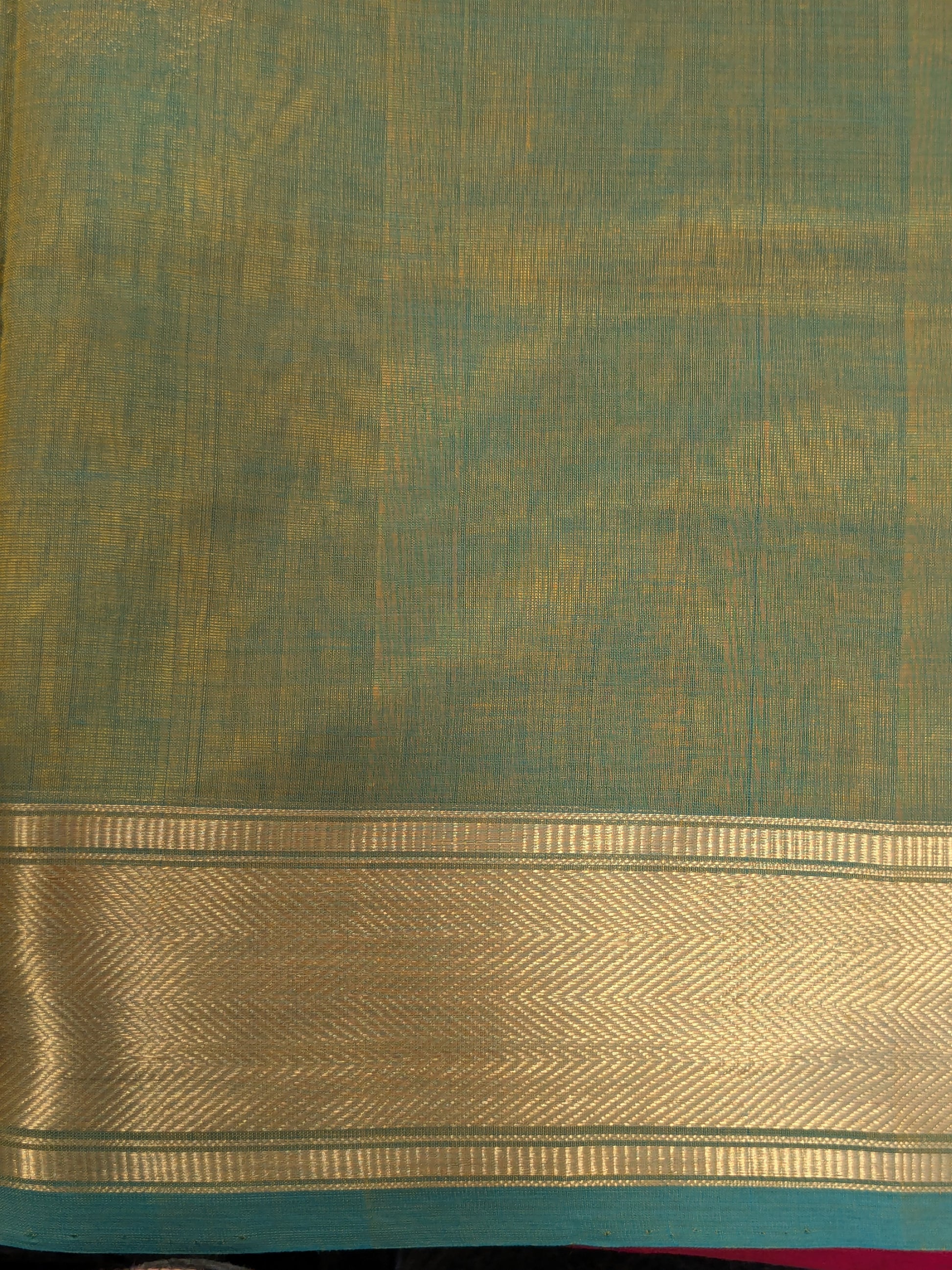 Green and Gold  Silk Cotton Traditional Kanjivaram Saree