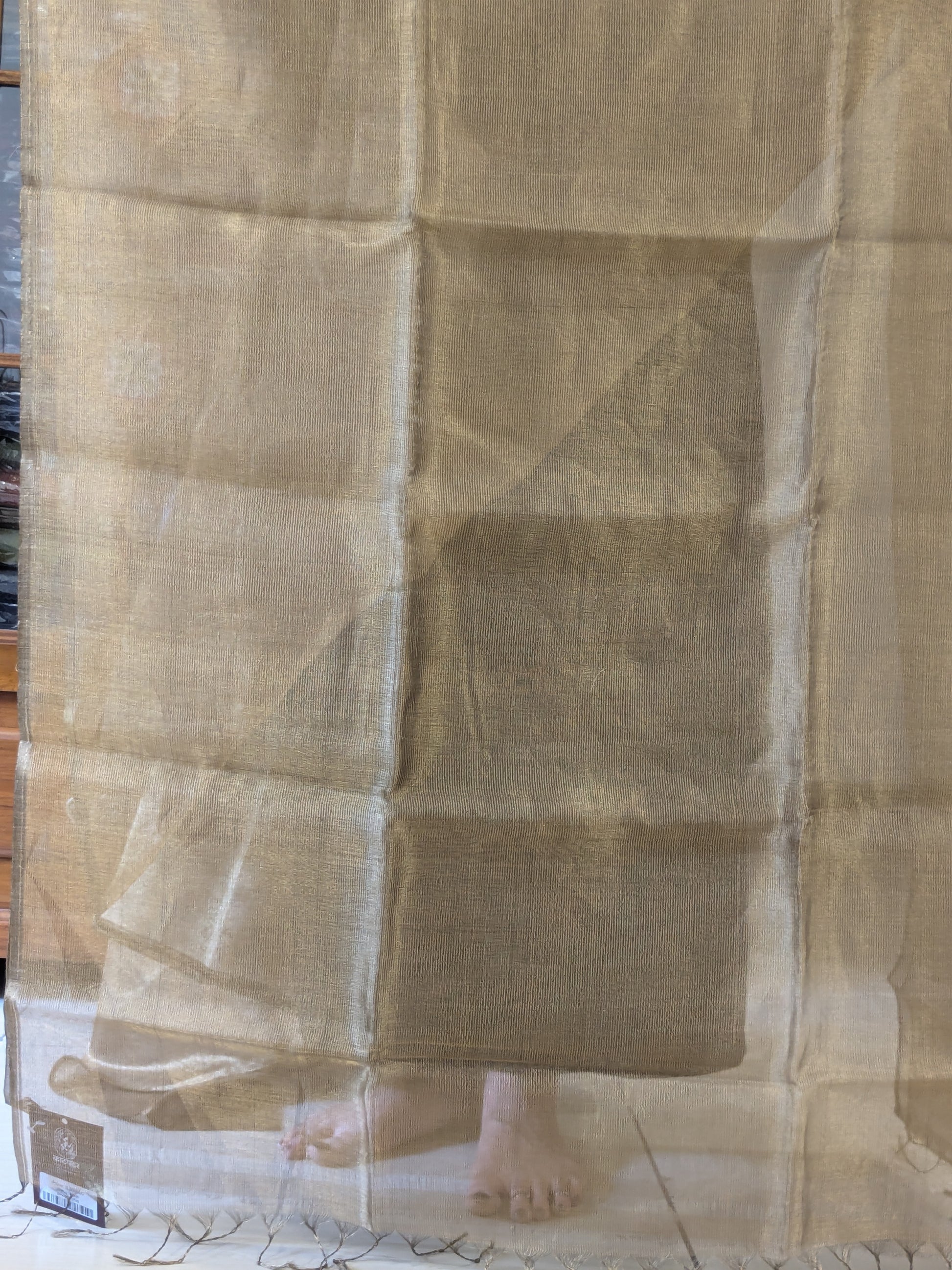 Golden Maheshwari Tissue Saree