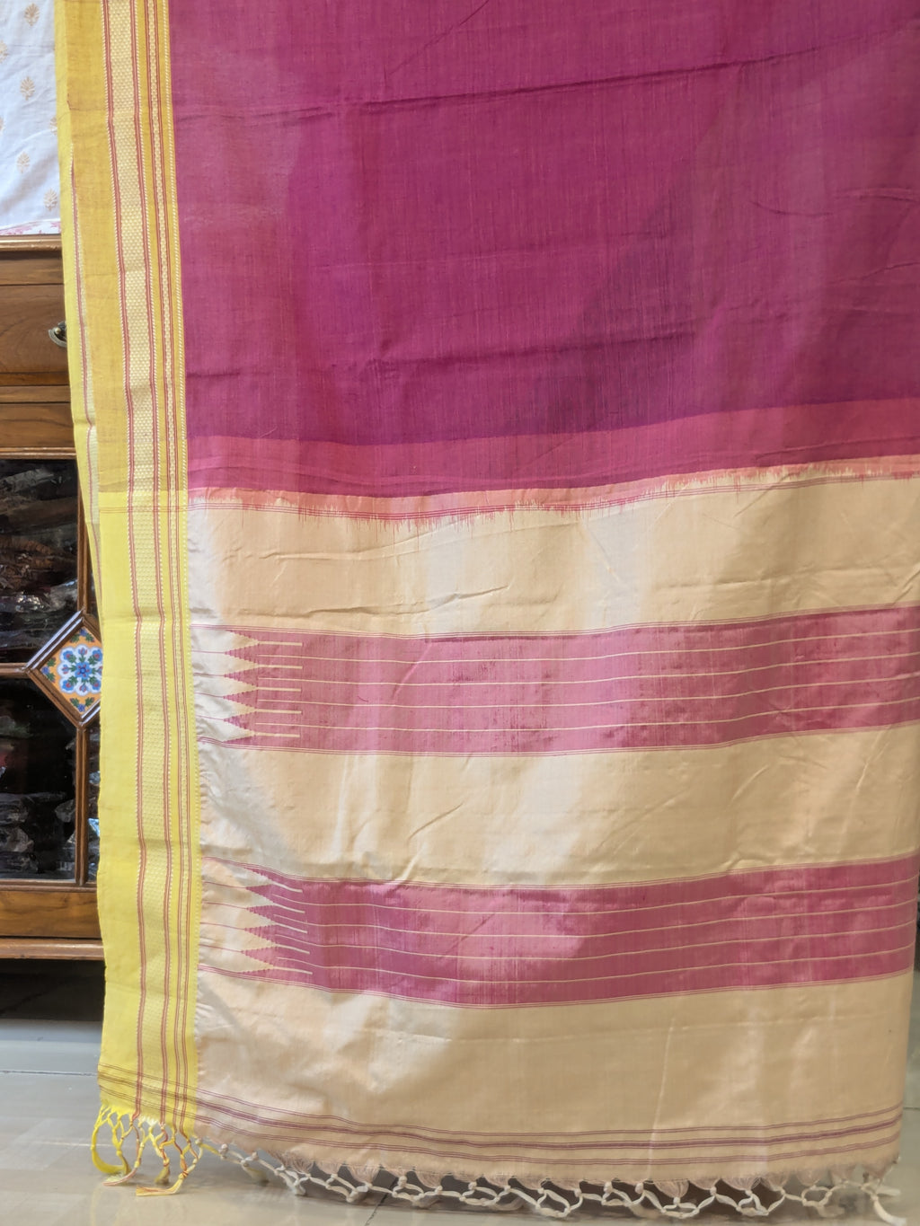 Handloom Cotton Pink Ilkal Saree