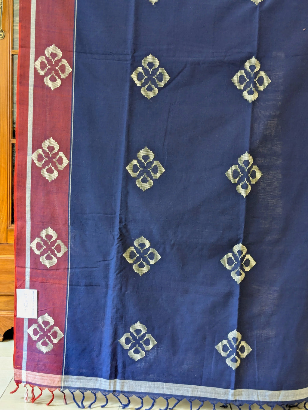 Bawan Buti Royal Blue Cotton Saree