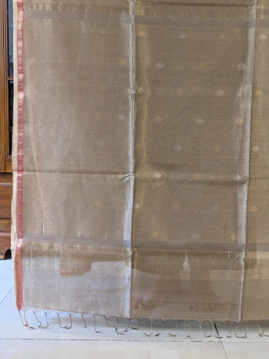 Maheshwari Golden Silk Tissue Saree