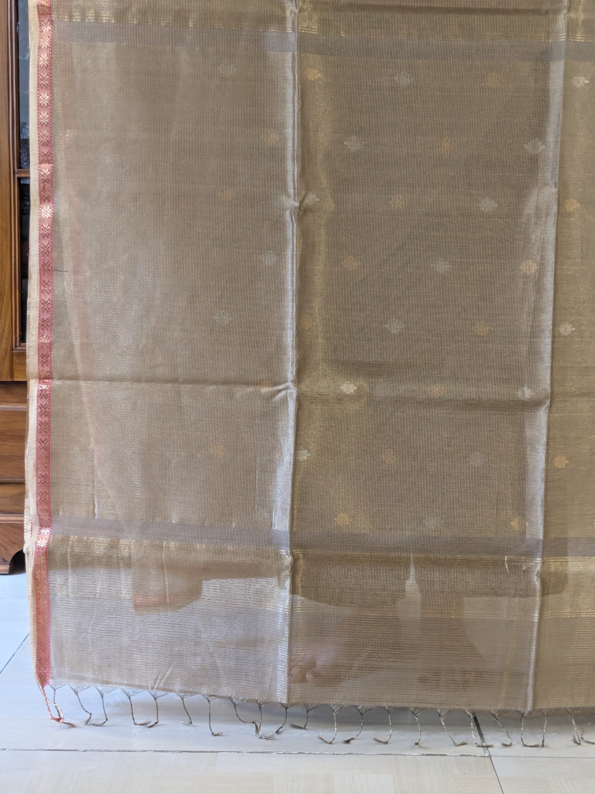 Maheshwari Golden Silk Tissue Saree