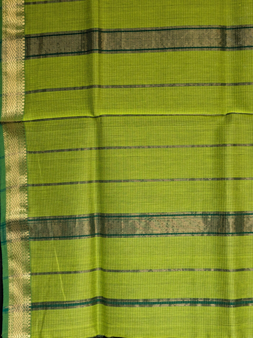 Maheshwari Handloom Silk Cotton Parrot Green Saree