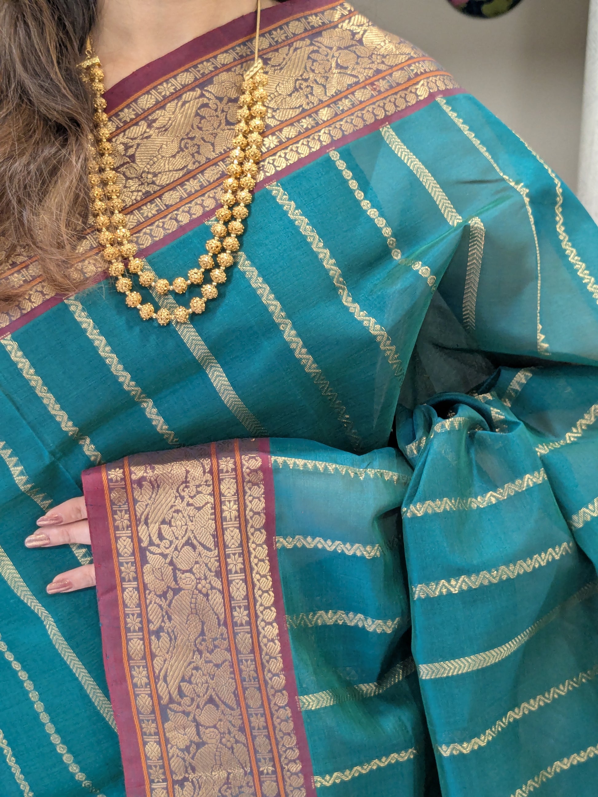 green kanjeevaram saree

