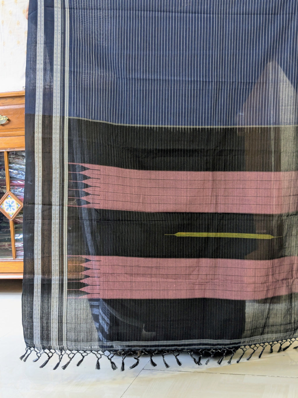 Handloom Pure Cotton Blue Ilkal Saree