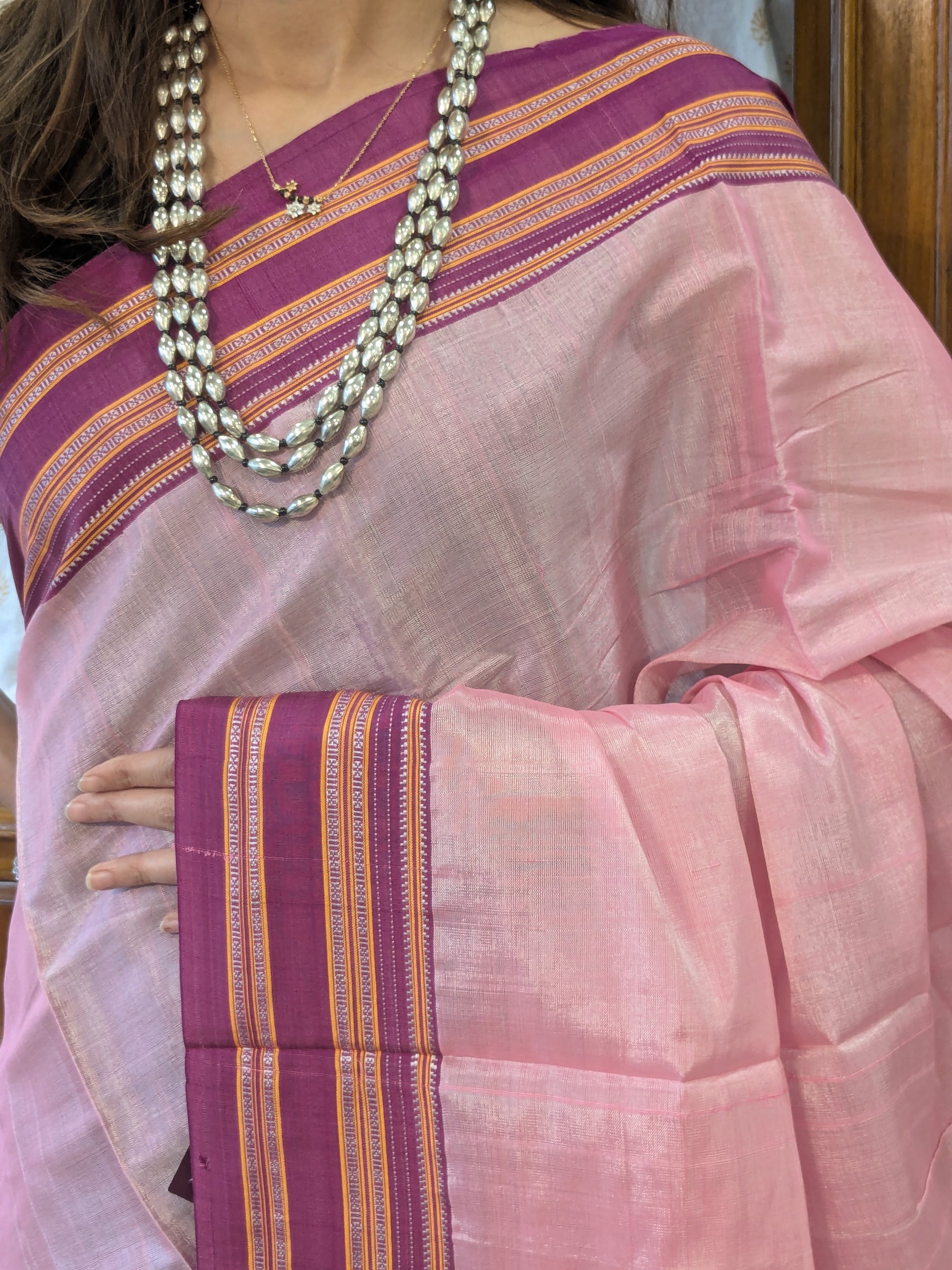 Handloom Pink Ilkal Saree