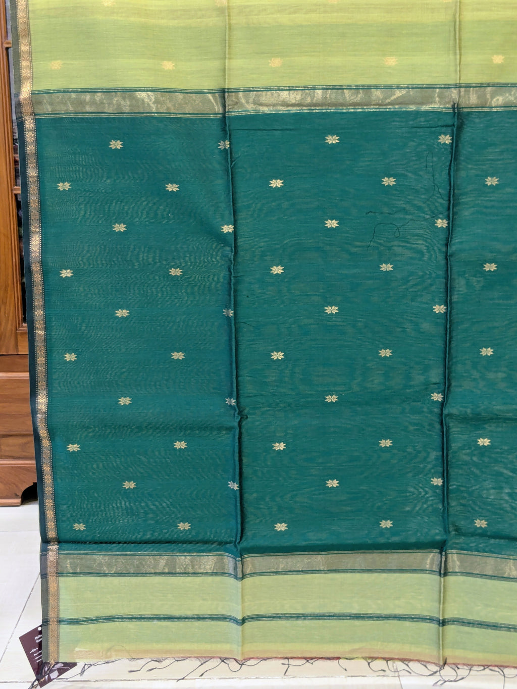 Light Green Maheshwari Handloom Saree