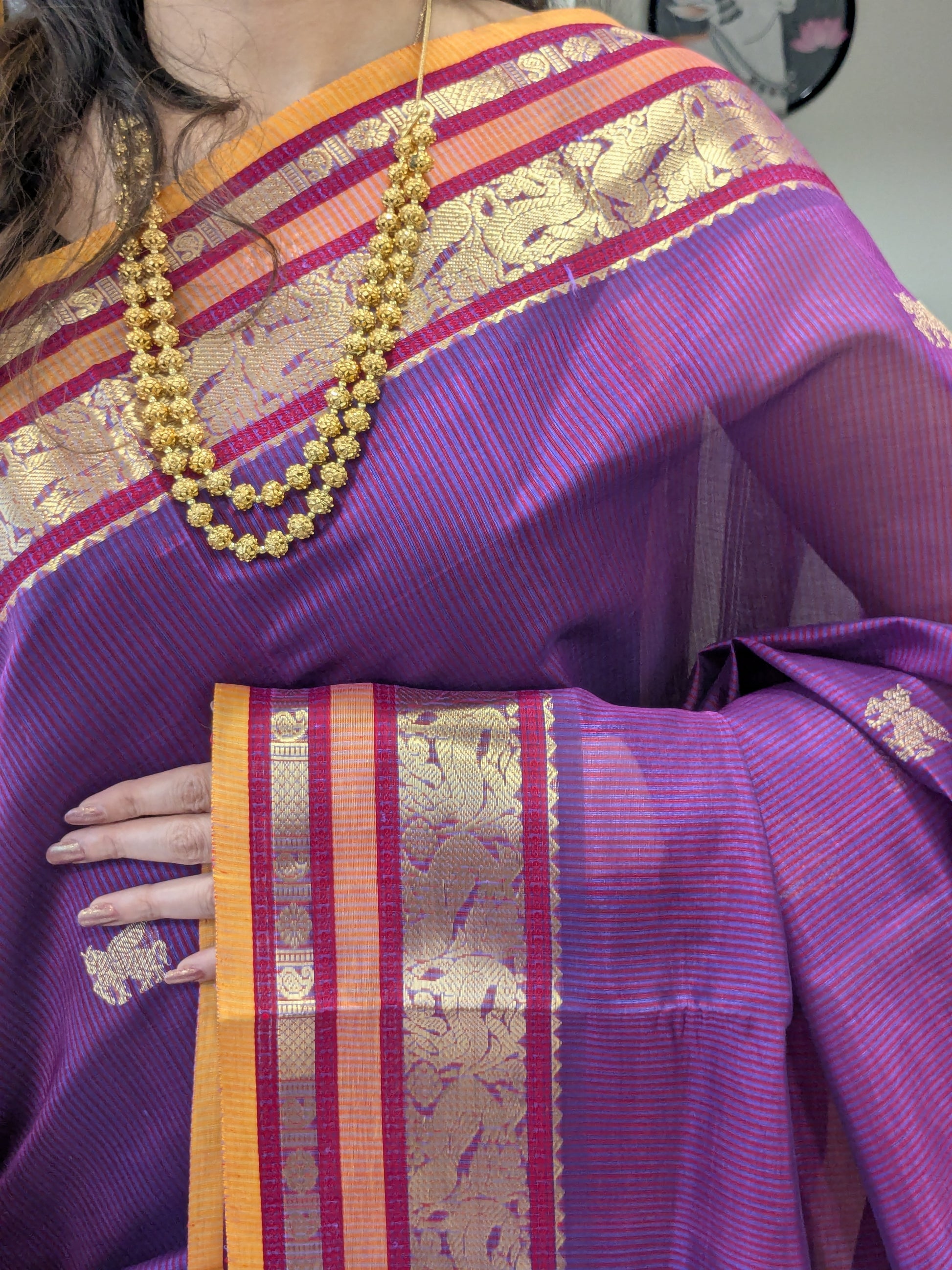 magenta saree