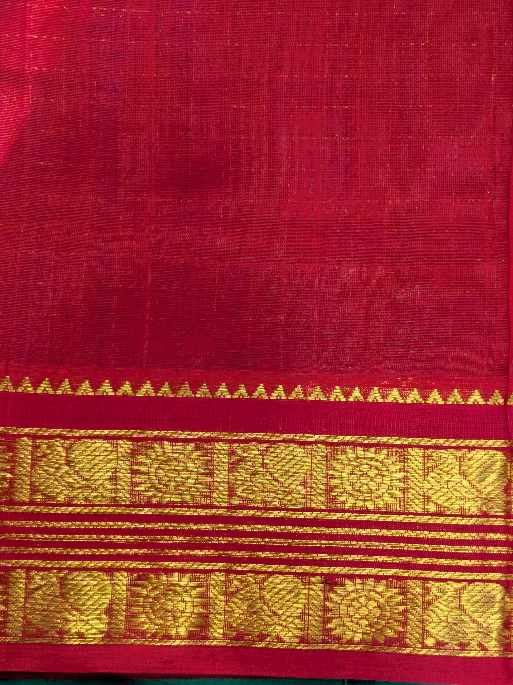 navy blue and red combination saree
