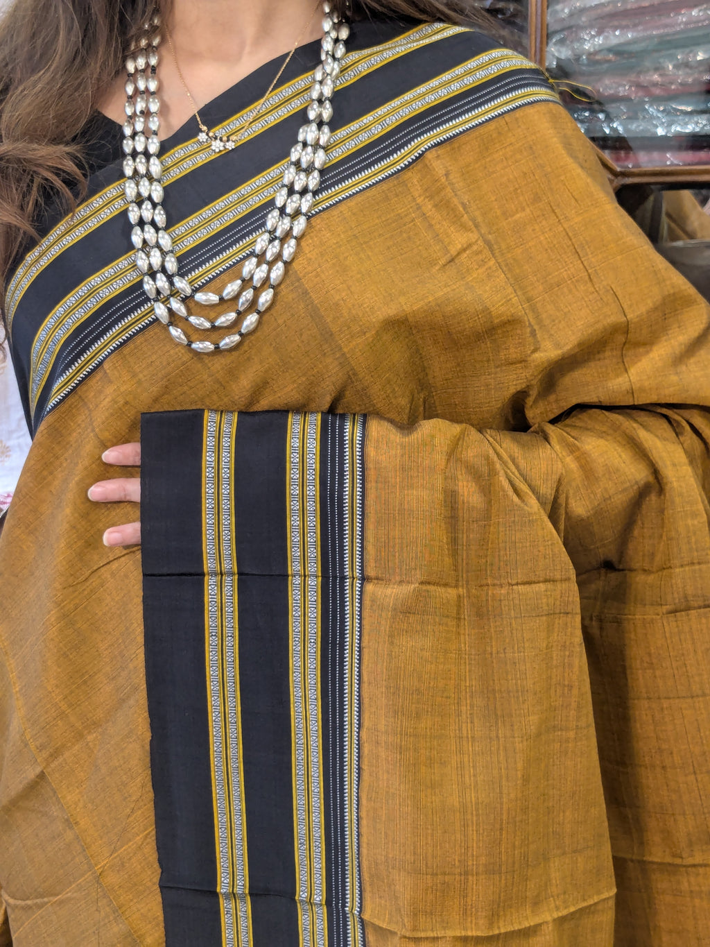 Handloom Rust Orange Ilkal Saree