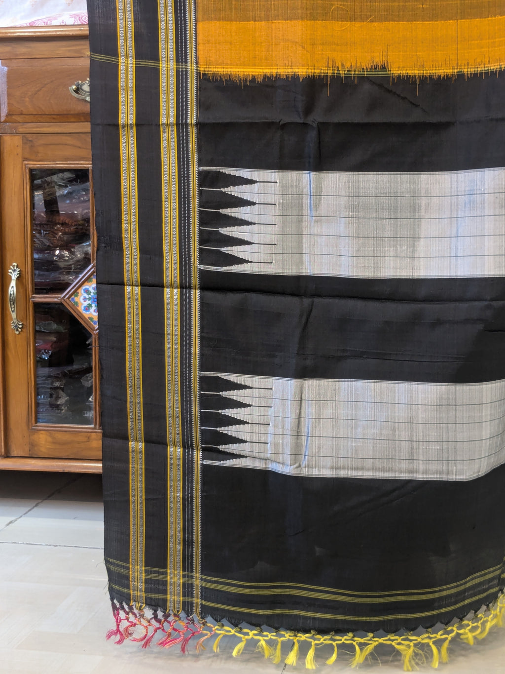 Handloom Rust Orange Ilkal Saree