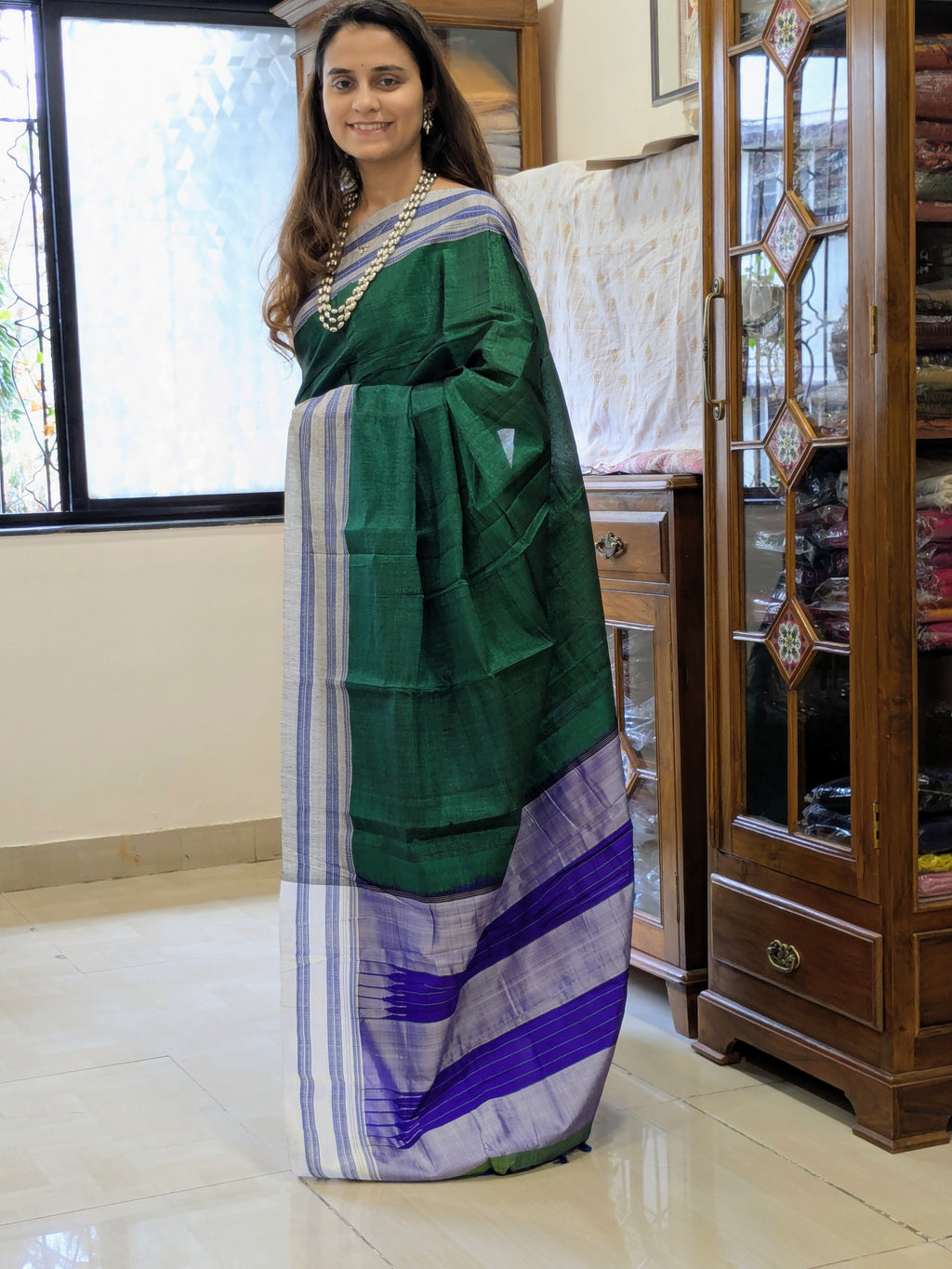 Handloom Green Ilkal Saree