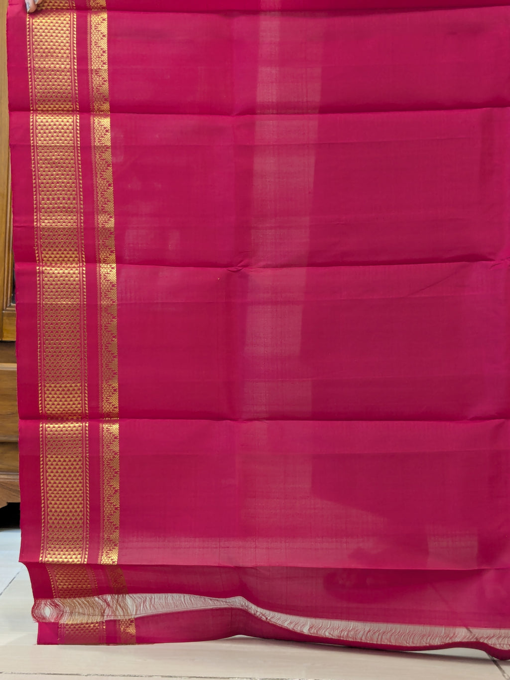 Ilkal Pure Silk Parrot Green Saree