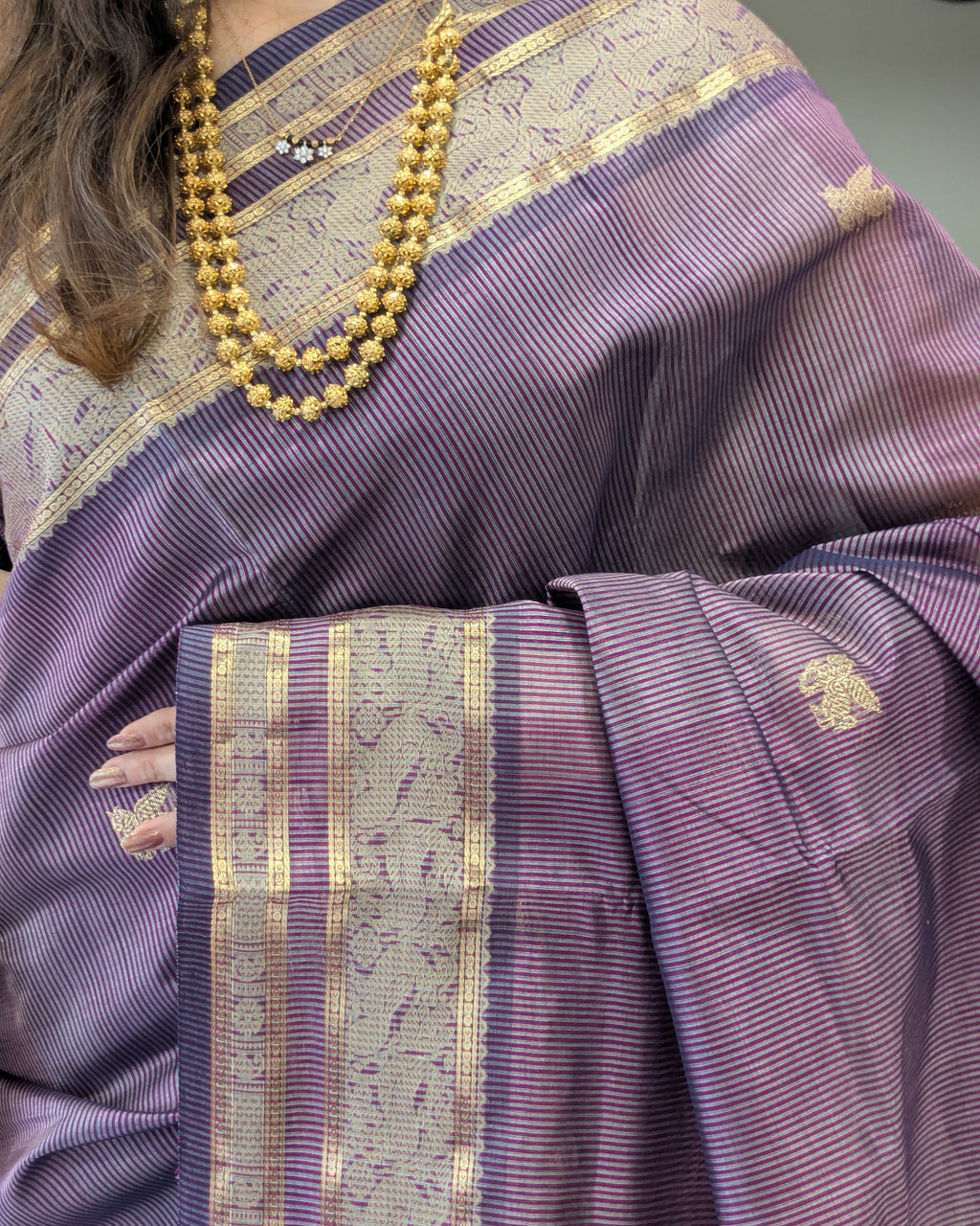 purple color bridal saree
