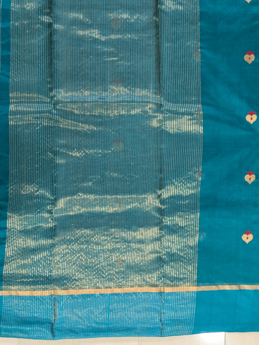 Handloom Rama Green Chanderi Silk Saree