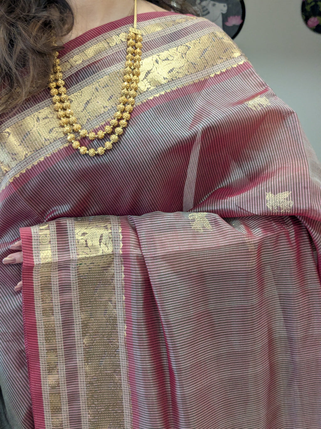 red green saree
