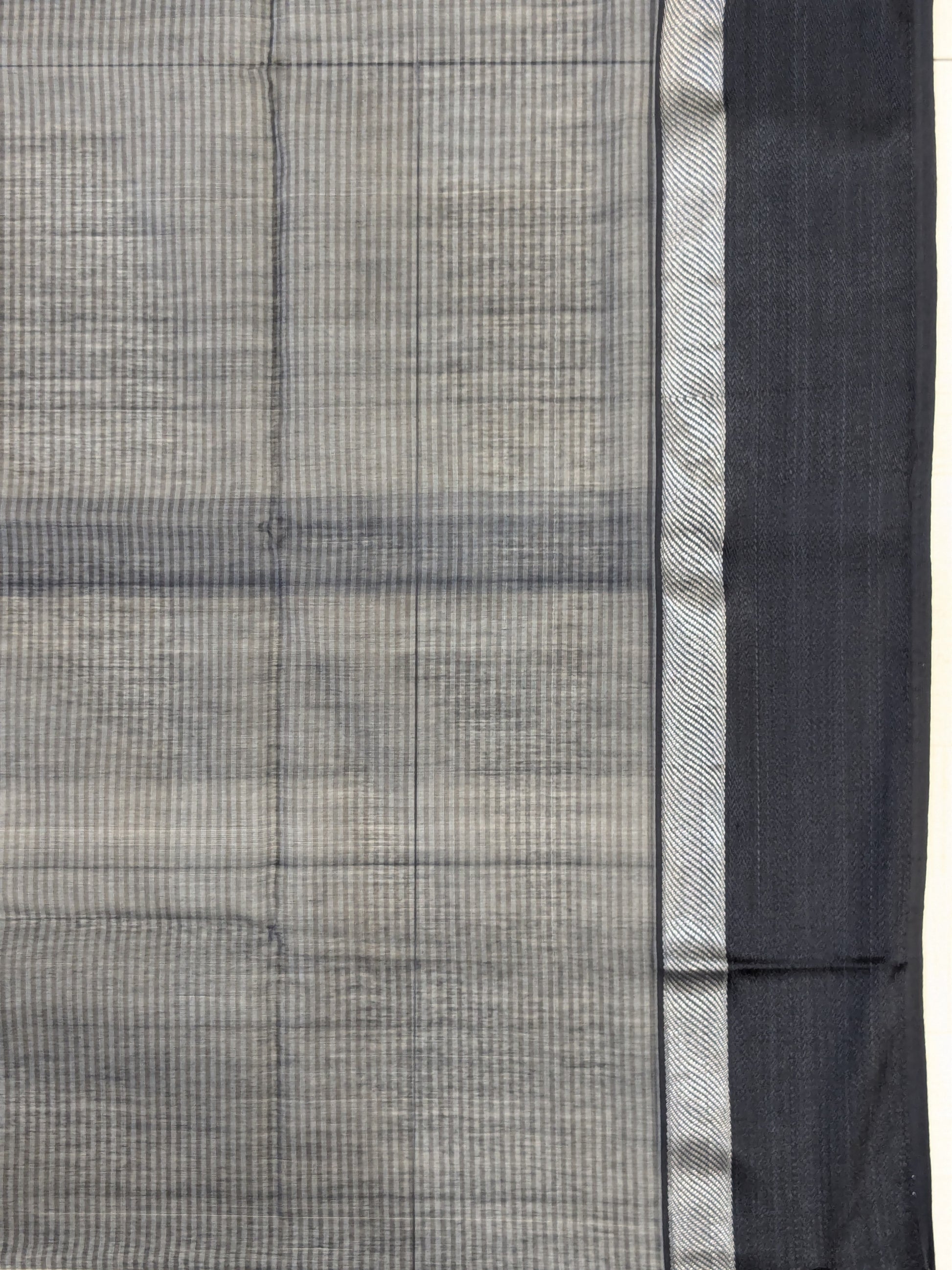 Maheshwari Biege Saree with Black Resham Border