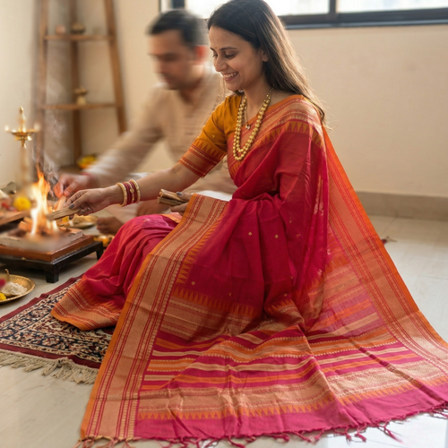 Aboli Colour Cotton Kanjivaram Saree