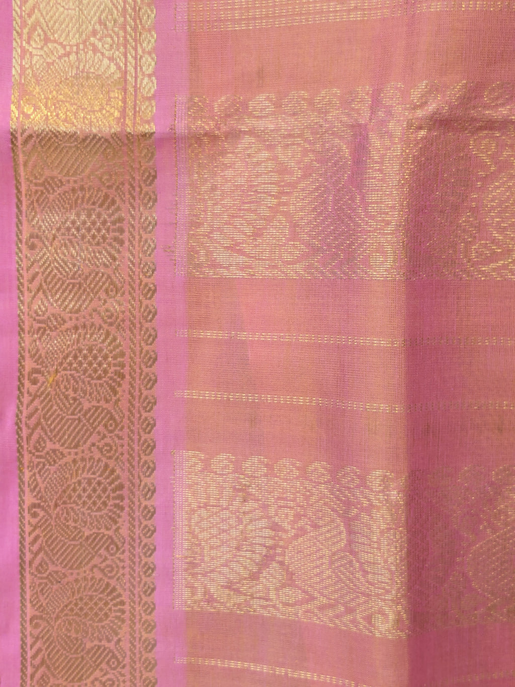 Silk Cotton Peach Kanjivaram Saree