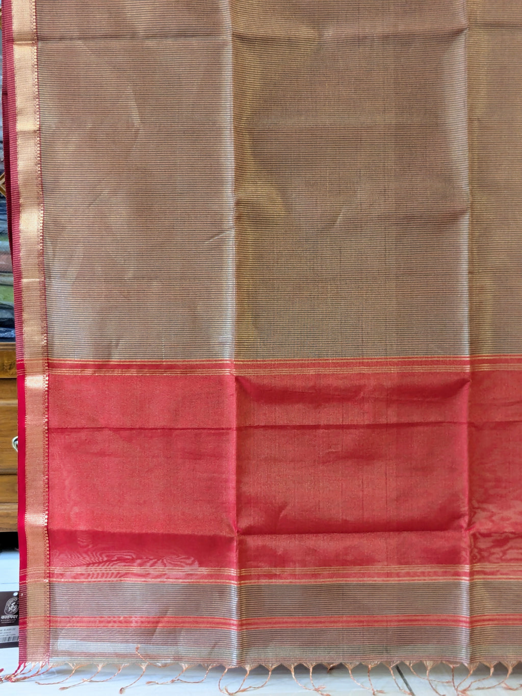 Green Maheshwari Handloom Tissue Silk Saree