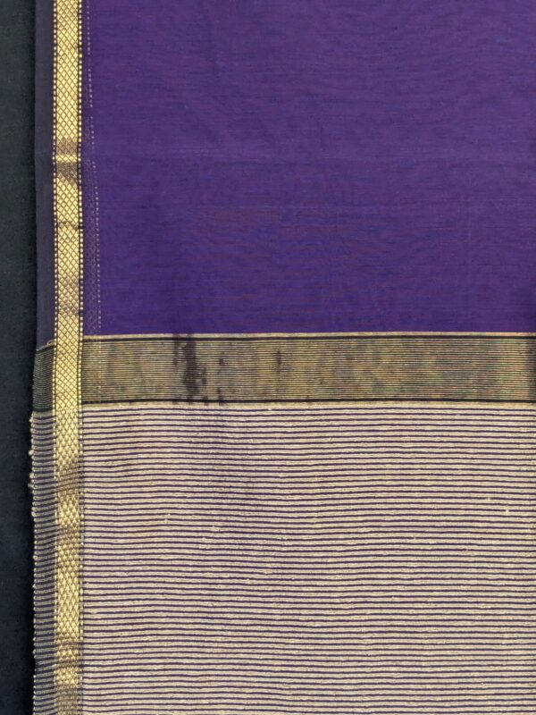Purple Maheshwari Handloom Saree with Kosa Silk Pallu & Running Blouse