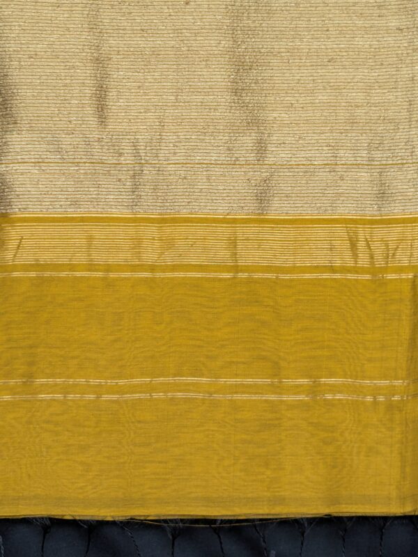Mustard Yellow Maheshwari Handloom Saree with Kosa Silk Pallu & Running Blouse - Image 2