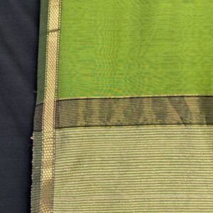 Mehendi Green Maheshwari Handloom Saree with Kosa Silk Pallu & Running Blouse