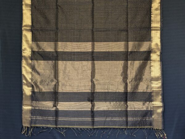 Maheshwari Handloom Black Zari Saree - Image 2